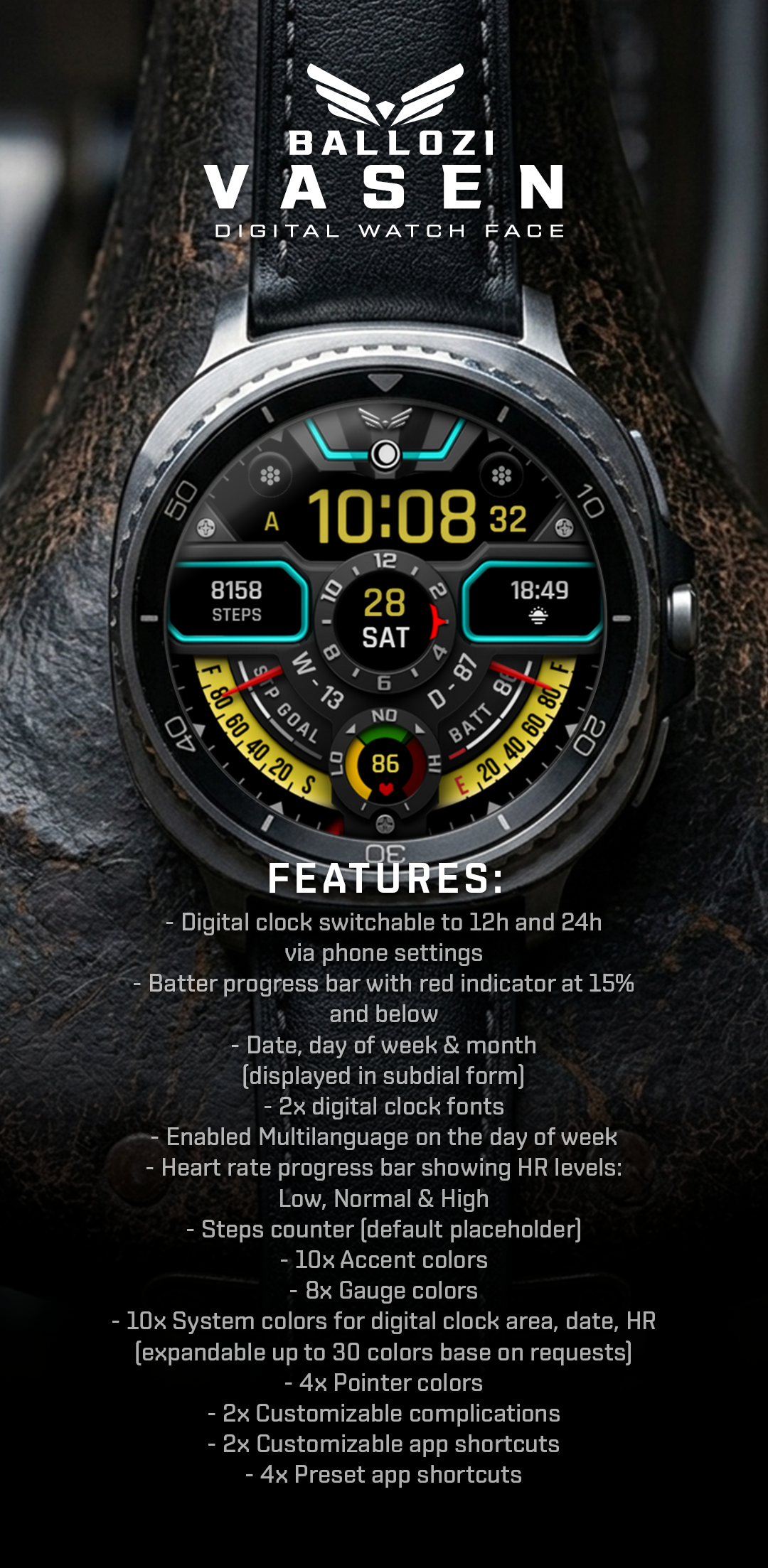 Ballozi VASEN - Digital Face Android Screenshot 2
