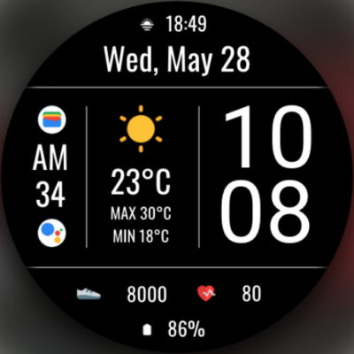 DADAM105: Weather Watch Face Android Screenshot