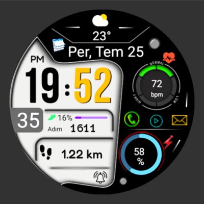 Digital Watchface FSW265 Android Screenshot