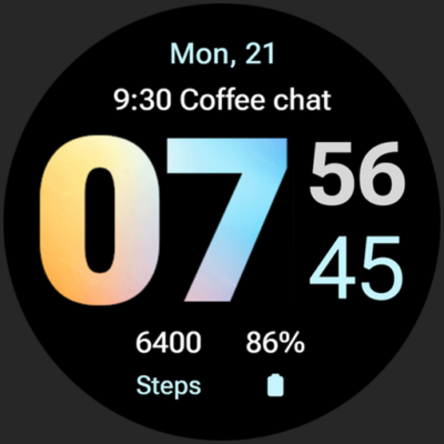 Gradient Watch Face Android Screenshot