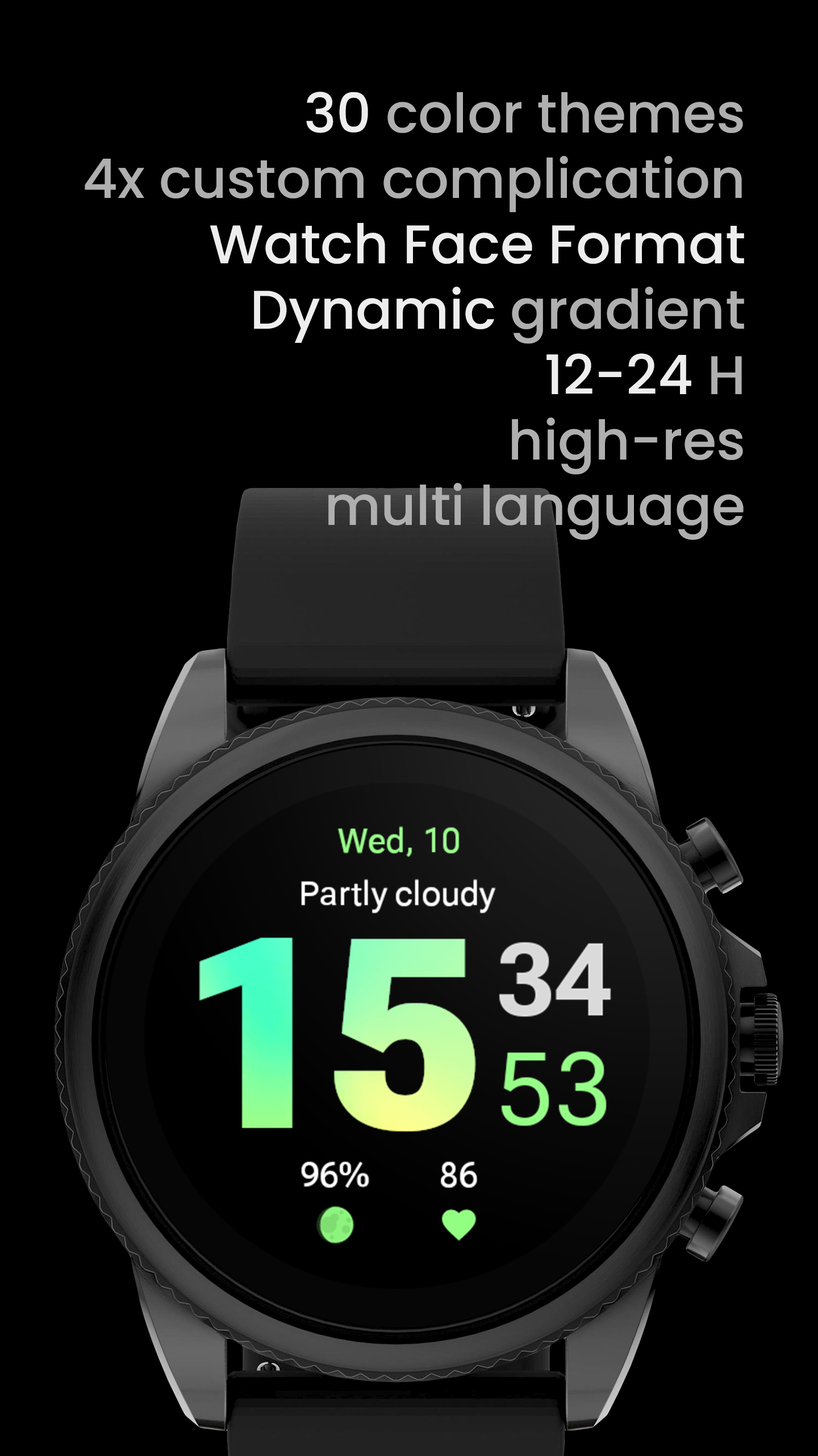 Gradient Watch Face Android Screenshot 3