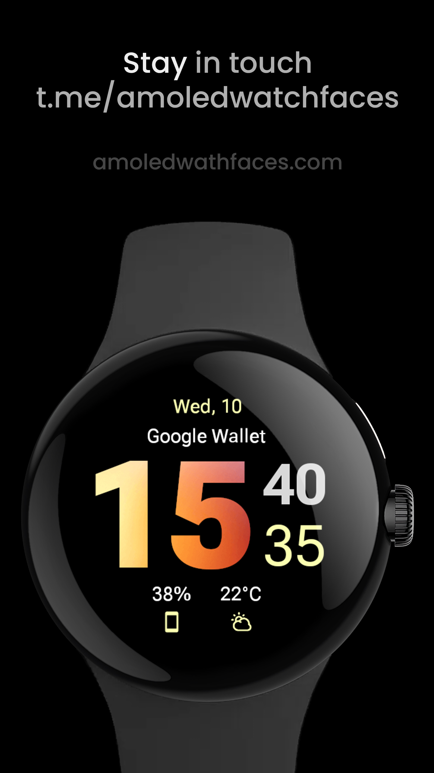 Gradient Watch Face Android Screenshot 4