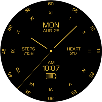 Key095 Analog Gold Watch Face Android Screenshot
