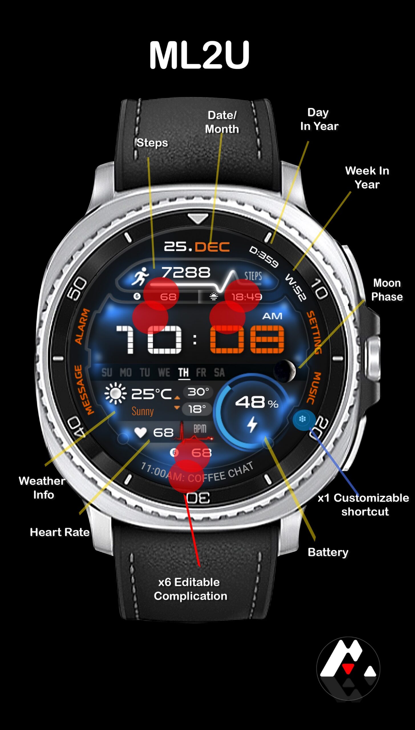 ML2U 361 Watch Face Android Screenshot 3