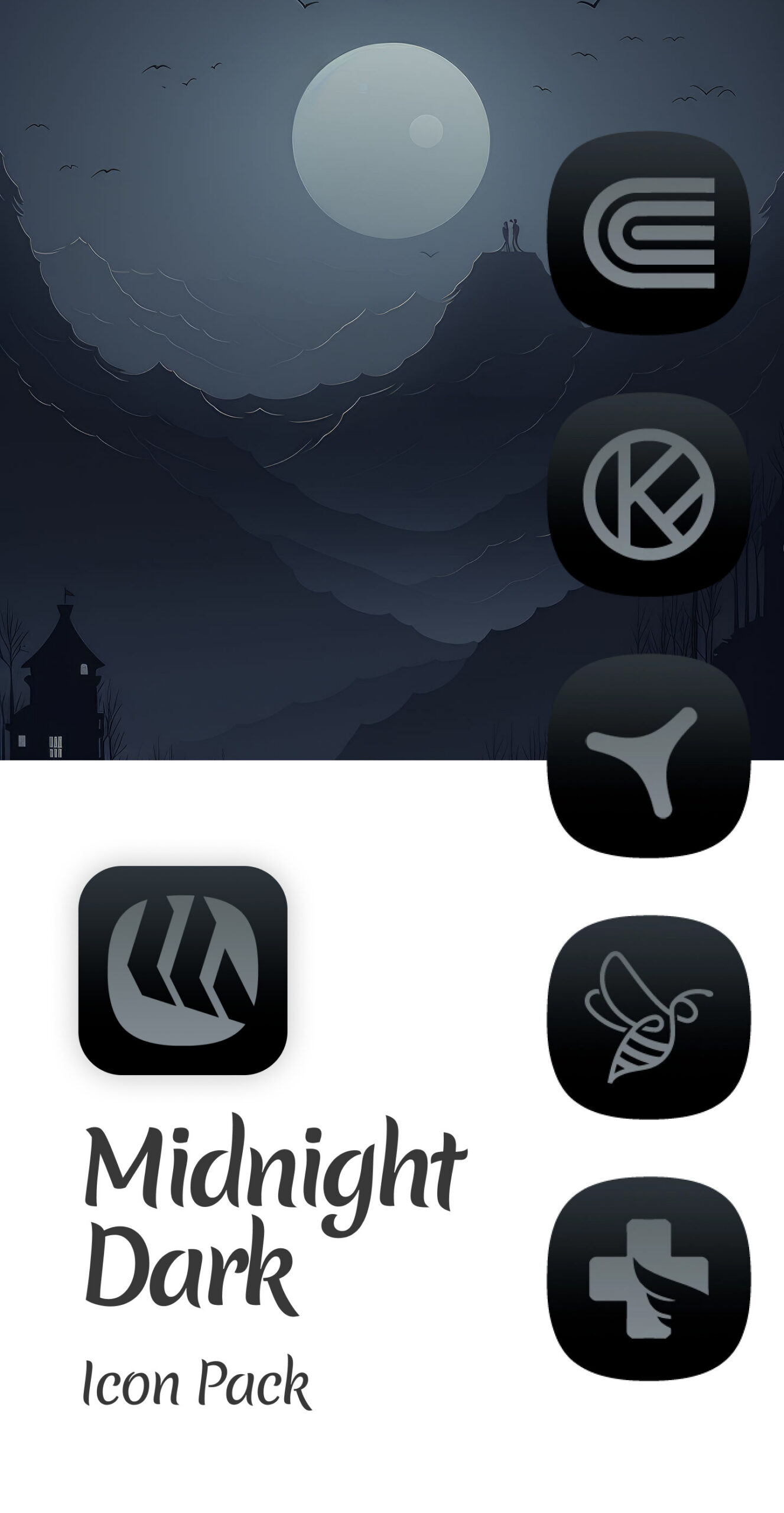 Midnight Dark Icon Pack Android Screenshot 2