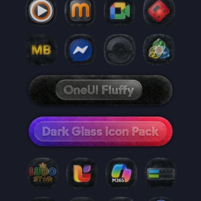 OneUI Fluffy Dark Glass Icons Android Screenshot 4