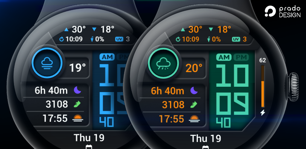 PRADO 85 Digital Watch Face Android Screenshot 2