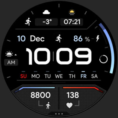 TRON Dark: Watch face Android Screenshot