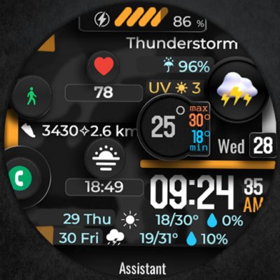 Watch Face CUE154 Android Screenshot