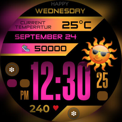 h802 Color Digital Watch Face Android Screenshot